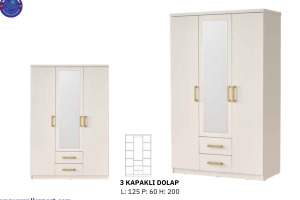 3 Kapaklı Dolap